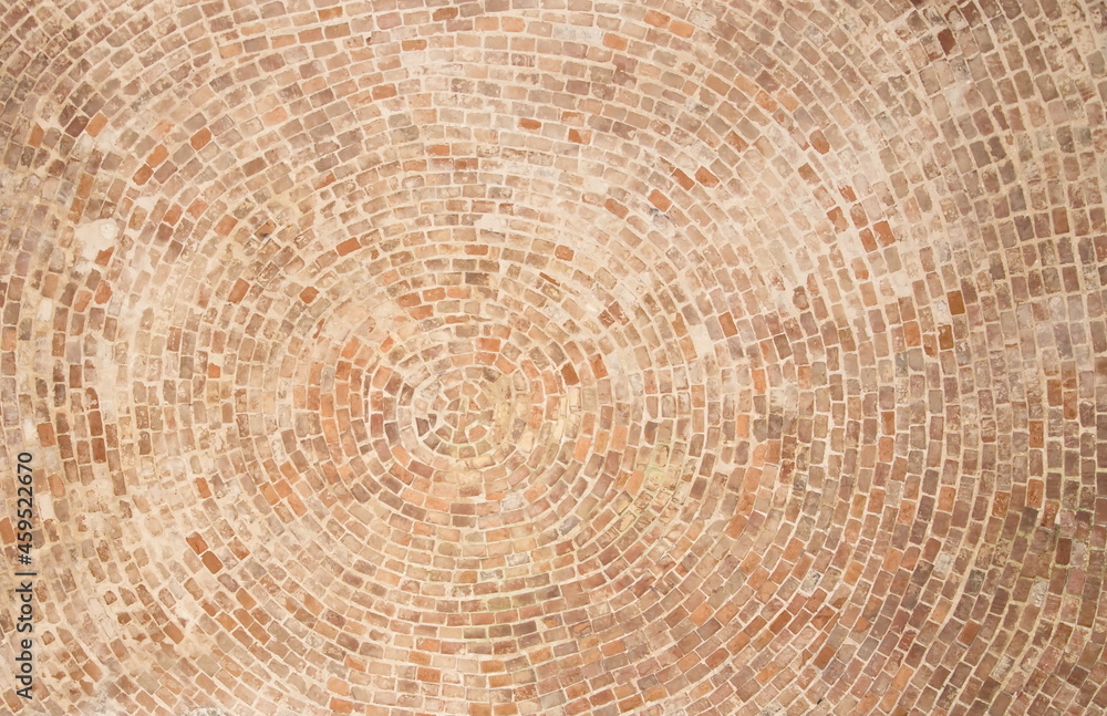 Old brickwork in a circle at the dome of the building. Old brickwork in a circle at the dome of the building.