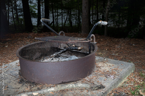 Fire ring at a campsite in North Carolina