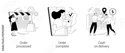 Purchase process abstract concept vector illustrations.