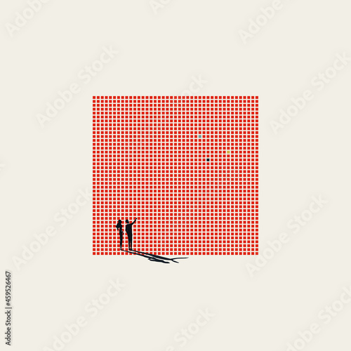 Business big data analysis vector concept. Symbol of modern technology, information, future. Minimal illustration.