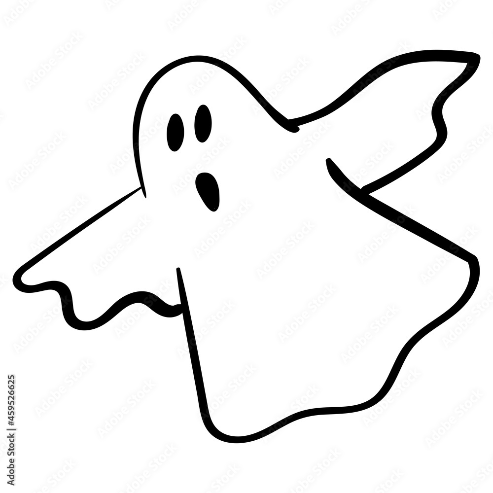 Flying Ghost Coloring, Vector Cartoon Clip Art Holiday Stock Vector Adobe Stock