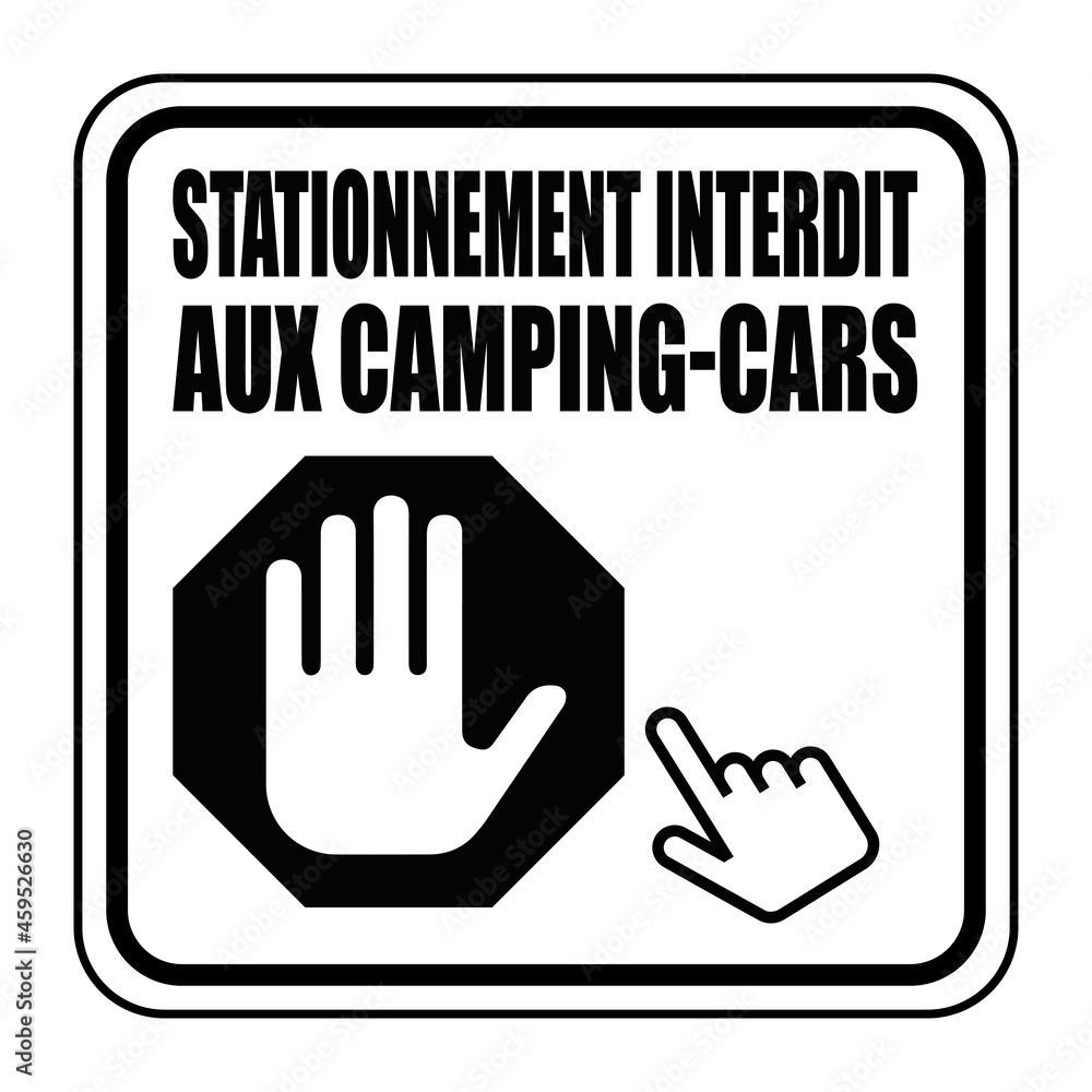 Logo stationnement interdit aux camping-cars. Logo stationnement interdit aux camping-cars.