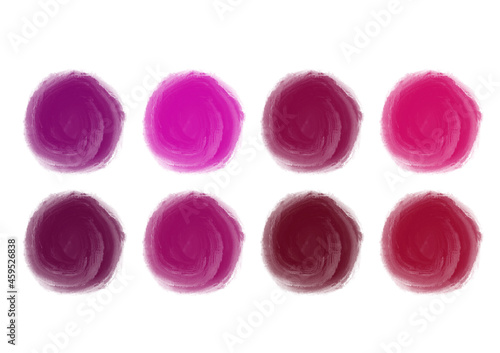 Círculos rojo, granate, magenta, rosa y morado, pintalabios, maquillaje, productos de belleza