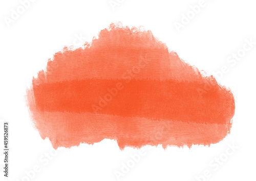 Elemento orgánico naranja de acuarela con textura. Mancha tinta, témpera, arte.