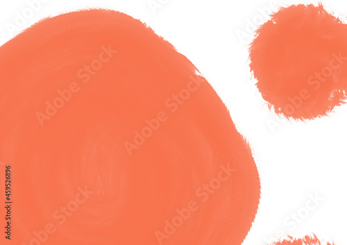 Fondo de tinta naranja y blanco, elemento circular de acuarela. photo