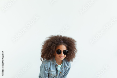 Cute girl in denim jacket