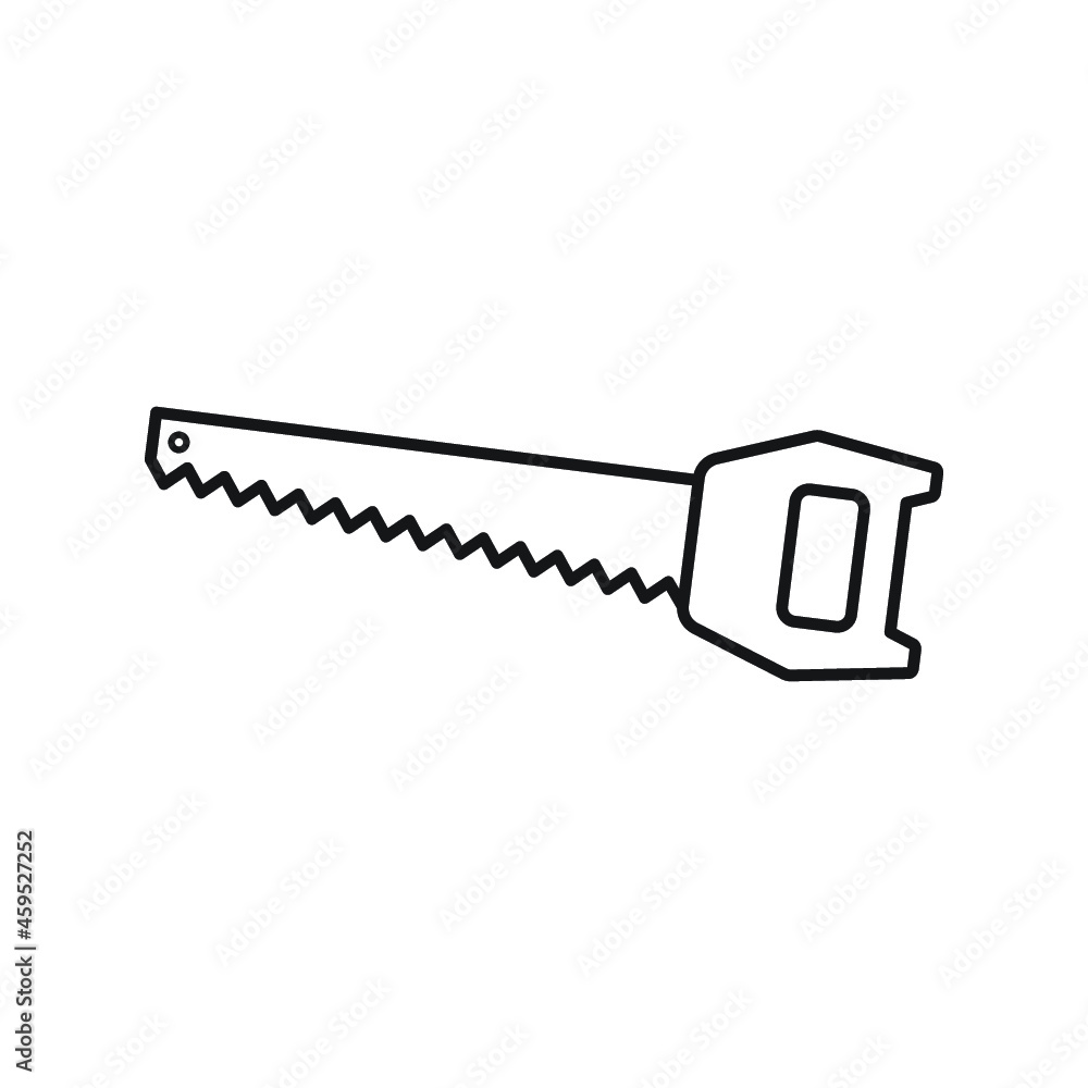 Hand saw icon in style isolated on white background Hand saw icon in style isolated on white background