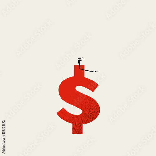Business investment and profit vector concept. Symbol of money making, financial market. Minimal illustration.