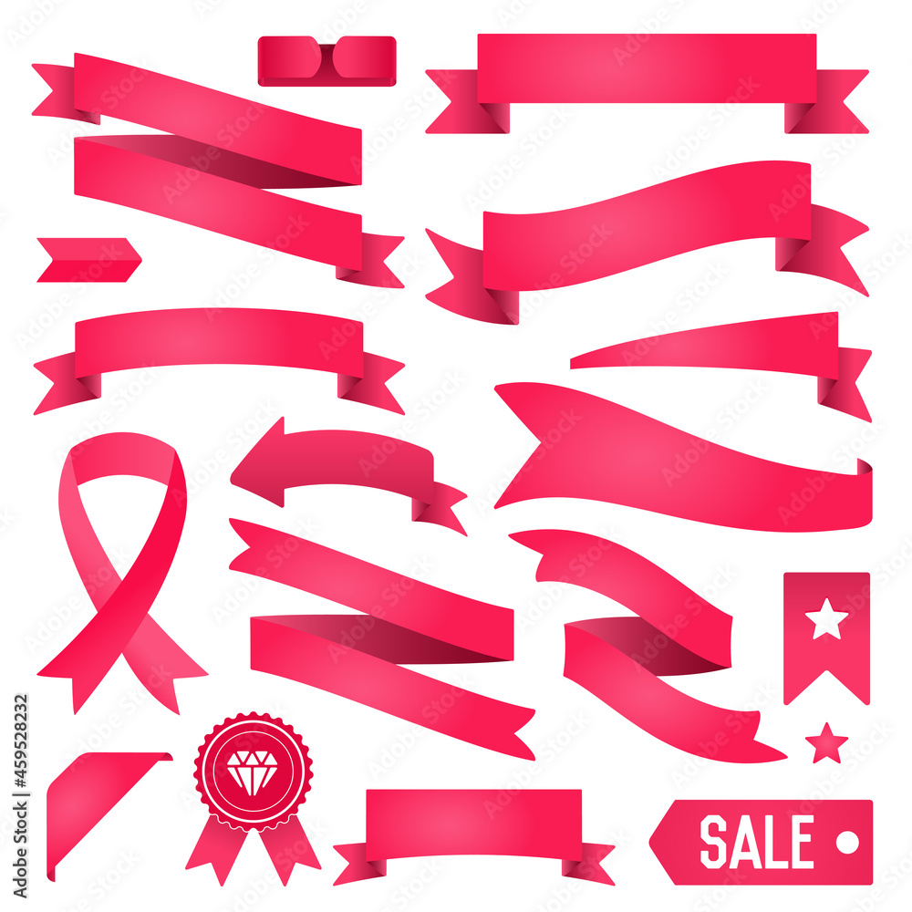 Set of Ribbons and Labels. Vector. Retro and Vintage. Set of Ribbons and Labels. Vector. Retro and Vintage.
