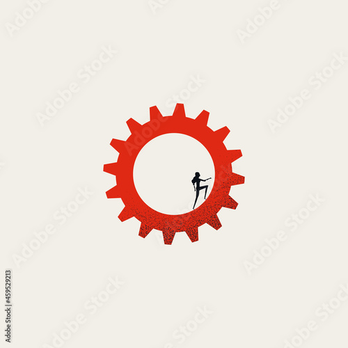Business woman skills vector concept. Symbol of talent, development, success, ability. Minimal illustration.