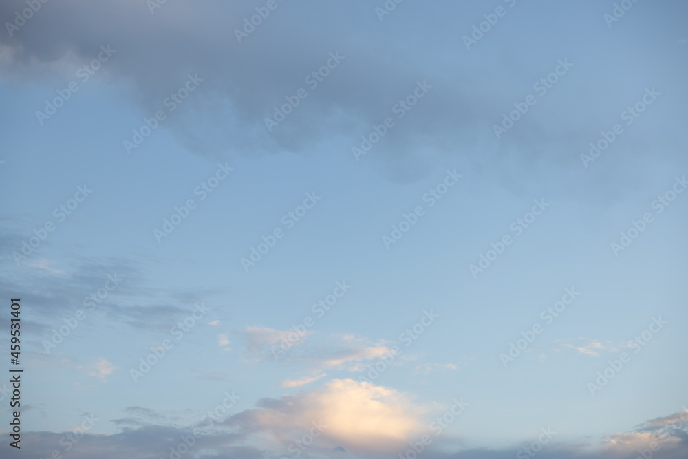 Amazing clouds hanging in the blue sky. Wonderful sunset and a better sunrise with beautiful clouds with a colorful sky.