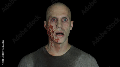 male zombie with face trauma #4