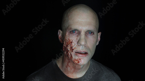 male zombie with face trauma #2