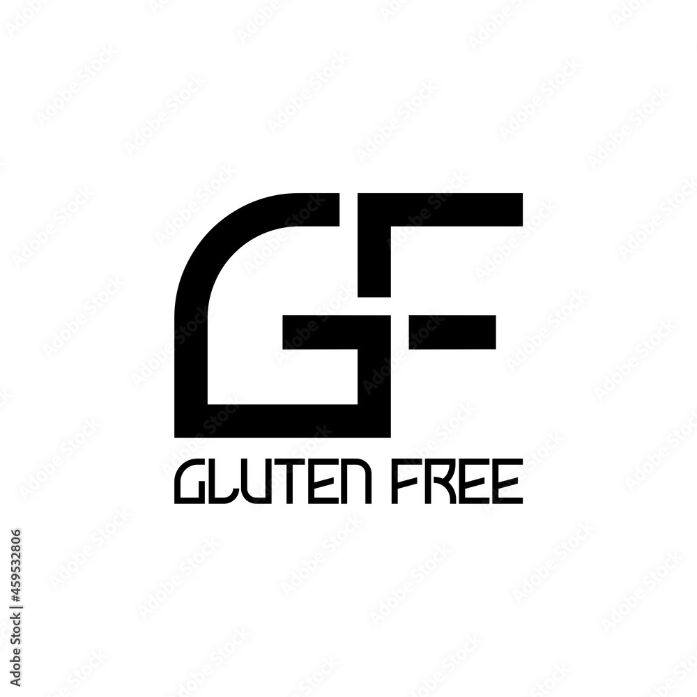 Gluten Free GF icon isolated on white background Gluten Free GF icon isolated on white background