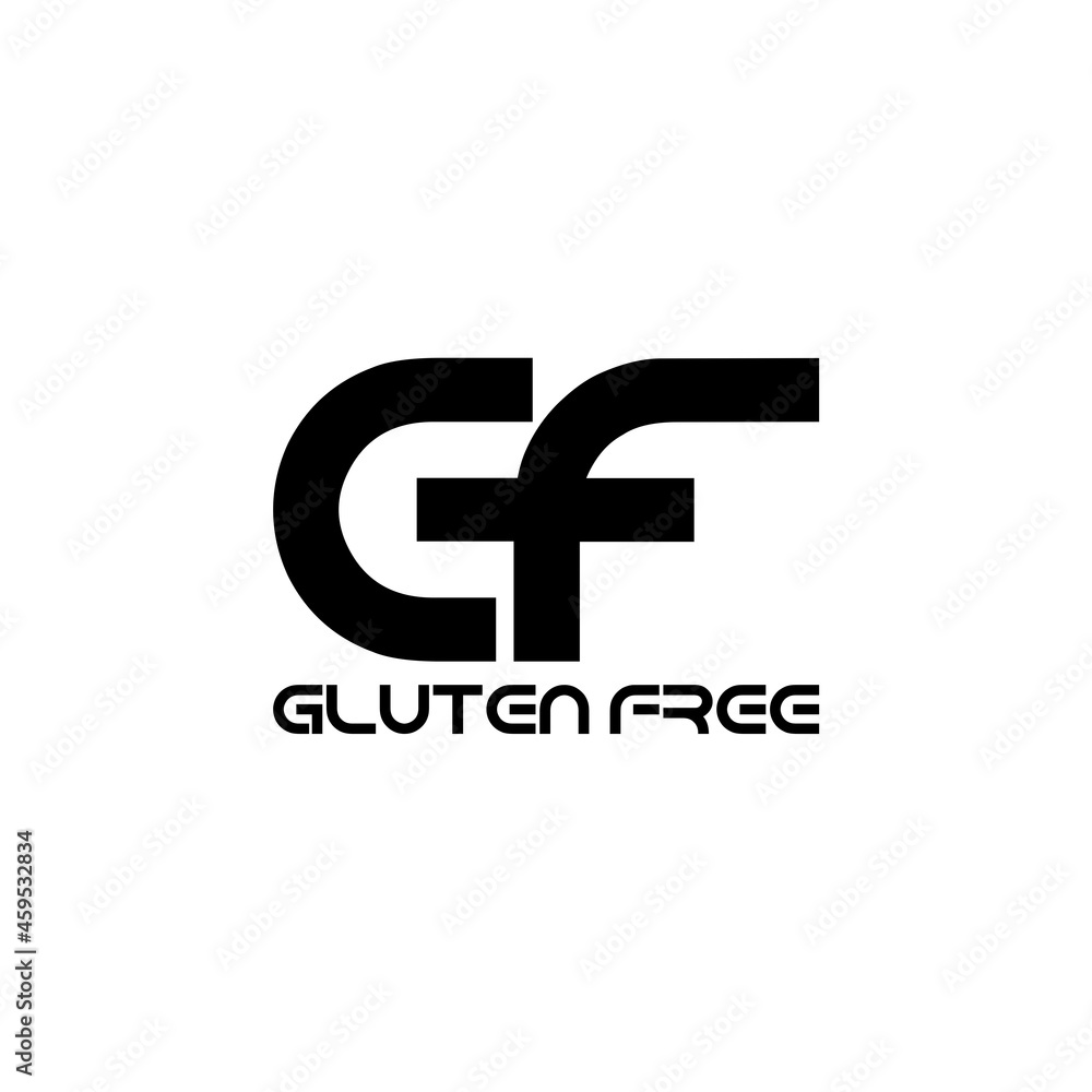 Gluten Free GF icon isolated on white background Gluten Free GF icon isolated on white background