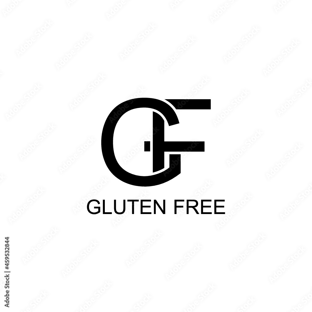 Gluten Free GF icon isolated on white background Gluten Free GF icon isolated on white background