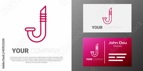 Logotype line Snorkel icon isolated on white background. Diving underwater equipment. Logo design template element. Vector