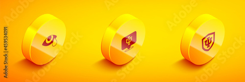 Set Isometric Tear cry eye, Psychology, Psi and icon. Vector