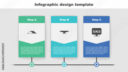 Set Skate park, Skateboard wheel and . Business infographic template. Vector