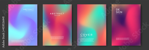 Blurred backgrounds set with modern abstract blurred color gradient patterns. Templates collection for brochures, posters, banners, flyers and cards. Vector illustration.