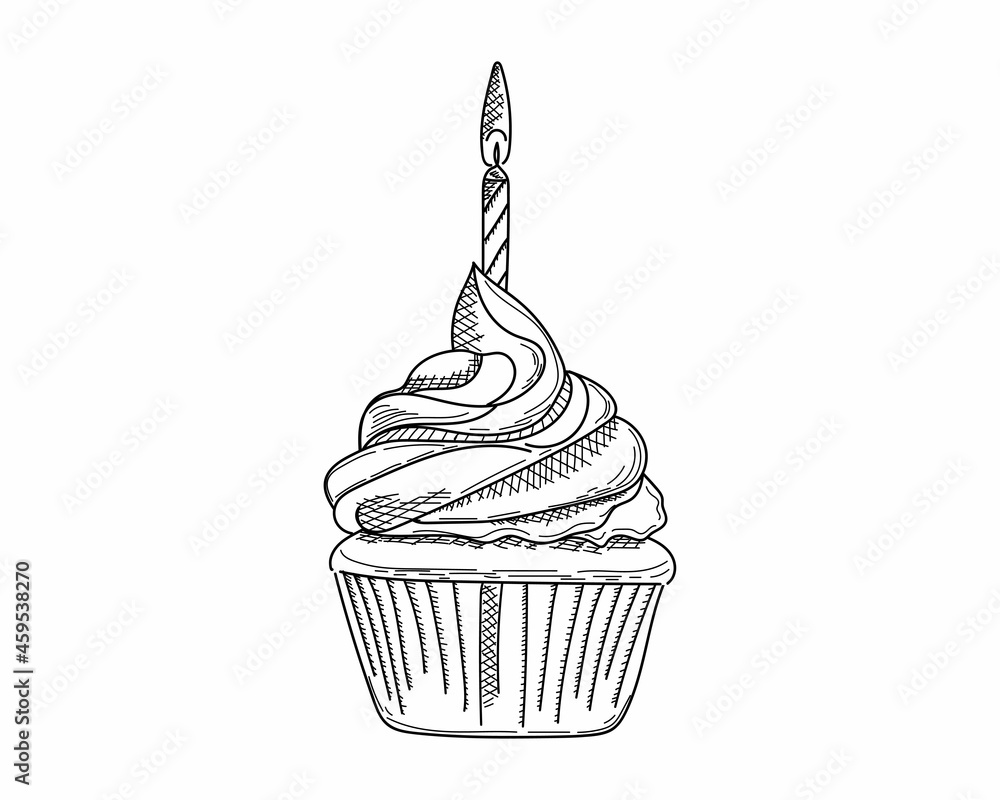 Drawing cupcake hires stock photography and images  Alamy