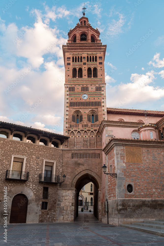 mudejar style tower in teruel old town, Spain