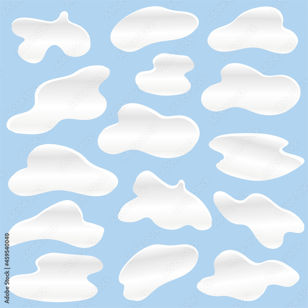 A set of clouds. Dialog box icon, message template. Vector illustration of a cartoon. A set of clouds. Dialog box icon, message template. Vector illustration of a cartoon.
