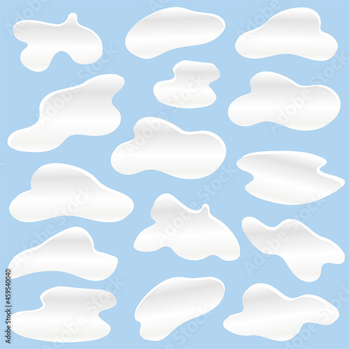 A set of clouds. Dialog box icon, message template. Vector illustration of a cartoon.