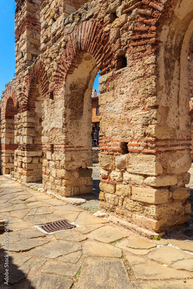 Byzantine Church of Saint Sophia, also known as the Old Bishopric in the old town of Nessebar, Bulgaria. UNESCO World Heritage Site