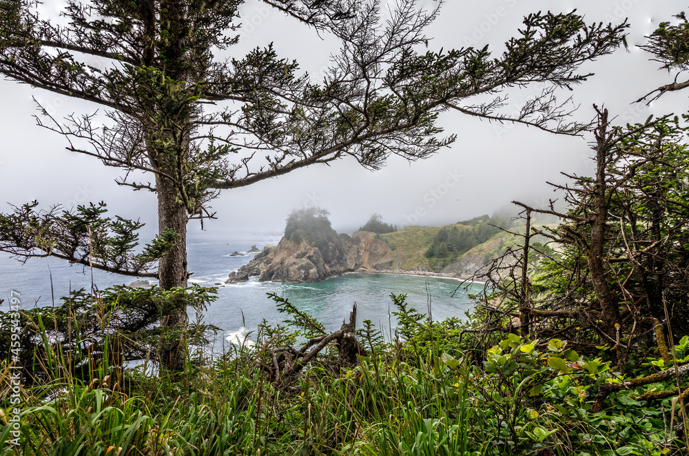Arch Rock area on the Oregon coast on a hazy morning Arch Rock area on the Oregon coast on a hazy morning