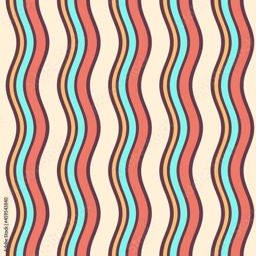 Seamless african fashion striped vector pattern. Wavy lines, stripes. Pastel colors. Color illustration.