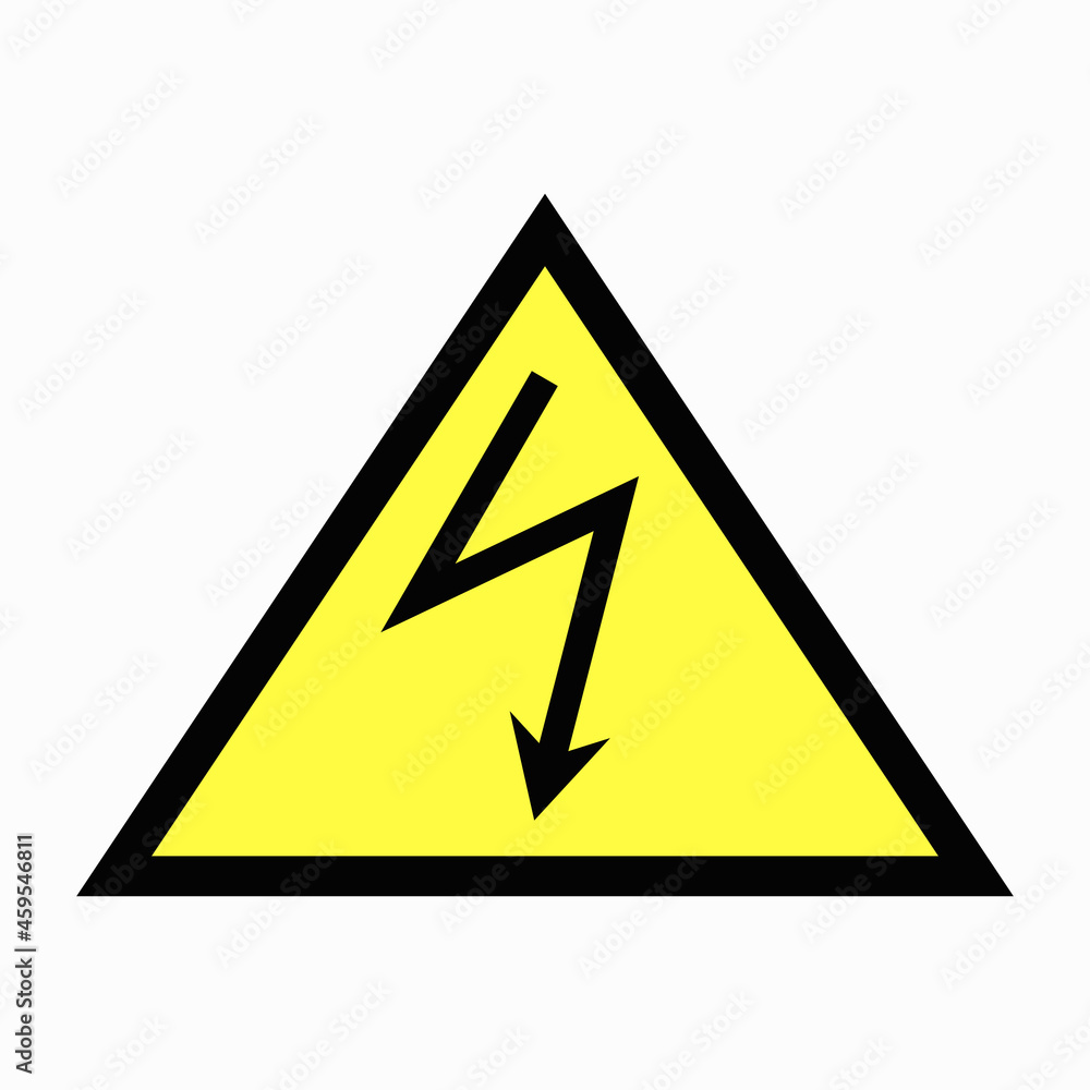 Electricity warning sign symbol icon Electricity warning sign symbol icon