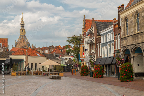 Square by the harbor in the center of the medieval harbor town of Zierikzee in the province of Zeeland.