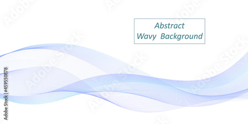 Abstract wave background. Dynamic blue sea wave iisolated, color flow swoosh, twisted curve lines. Modern trendy design for banner or flyer. Vector illustration