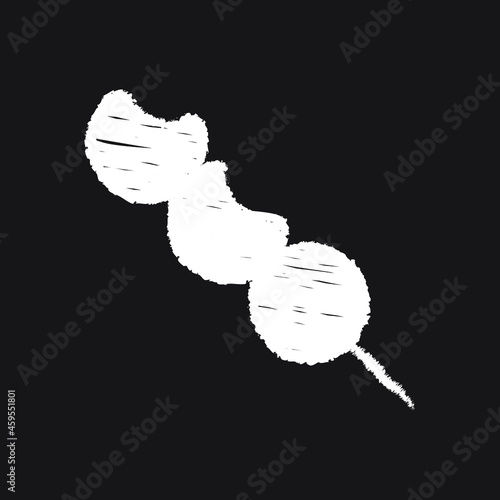 Meat ball line Icon design, white chalk. Draw a picture on the blackboard.