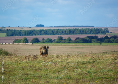 army soldier on an 8 mile tab with 25Kg bergen  photo