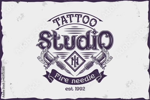 Tattoo studio vector Emblem logo