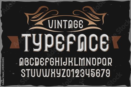 Vintage vector label font for logo