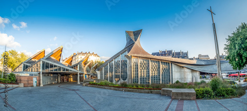 Place du Vieux-Marché - Square with the CHURCH OF Joan of Arc in the city of Rouen, France