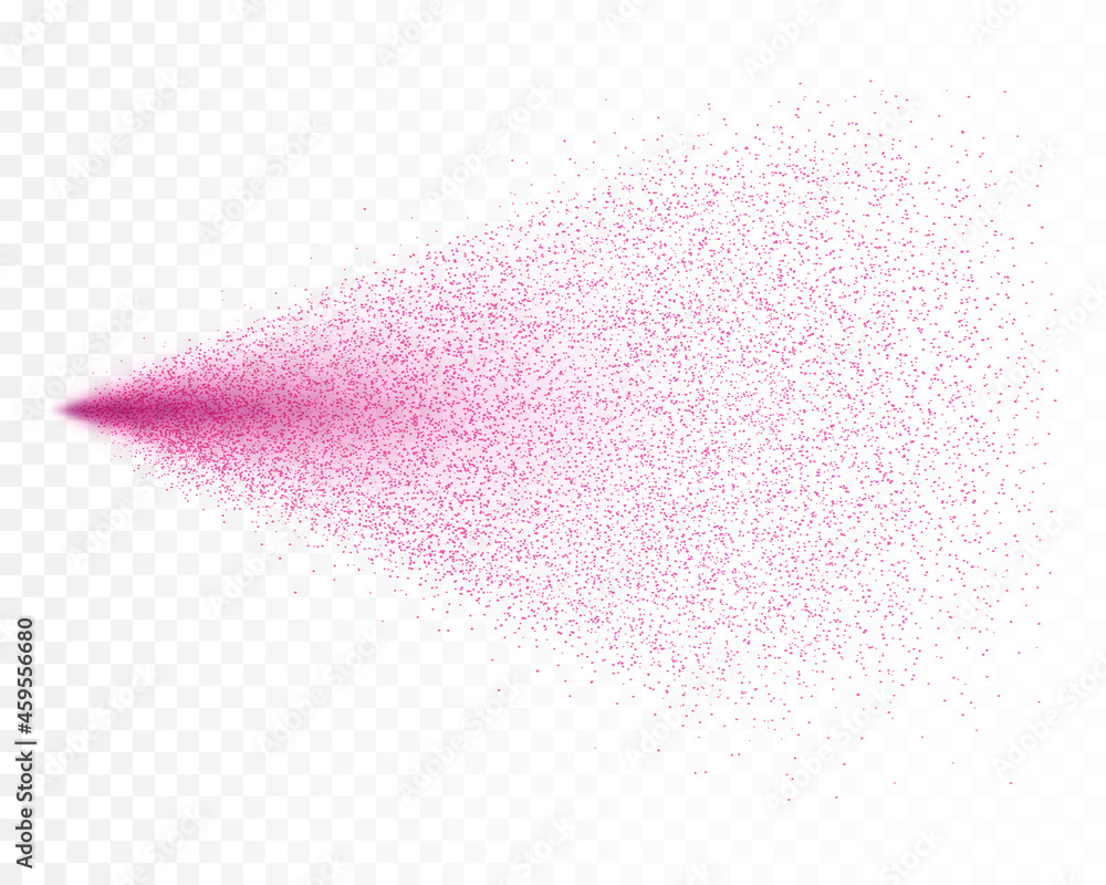 Spray effect isolated on transparent background. Realistic rose water