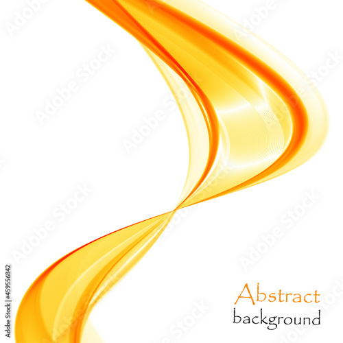 Abstract orange waves on white background