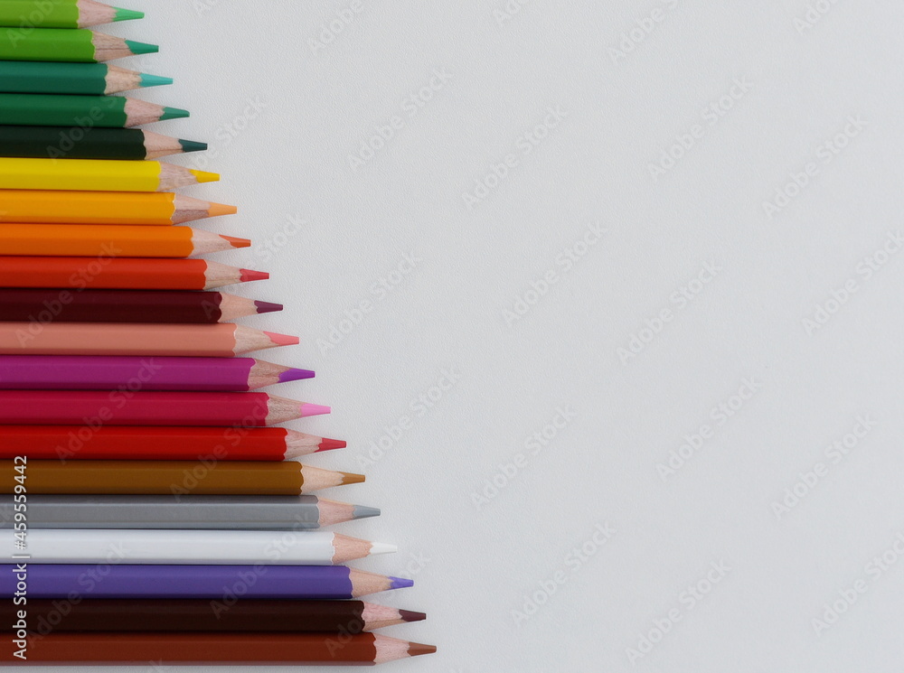 pencils on a white background pencils on a white background