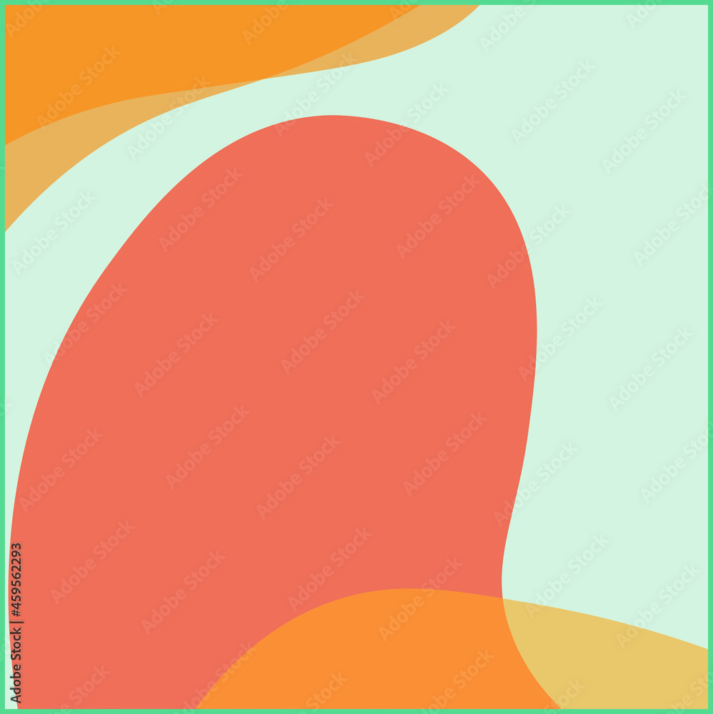 Vector abstract creative background with copy space for text. Trendy. Orange and teal color scheme. 