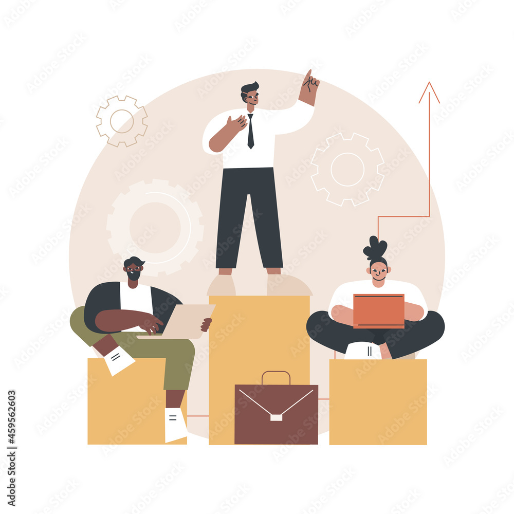 Business hierarchy abstract concept vector illustration. Hierarchical organization, top level management, execution of business plan, corporate ladder, company model and size abstract metaphor.