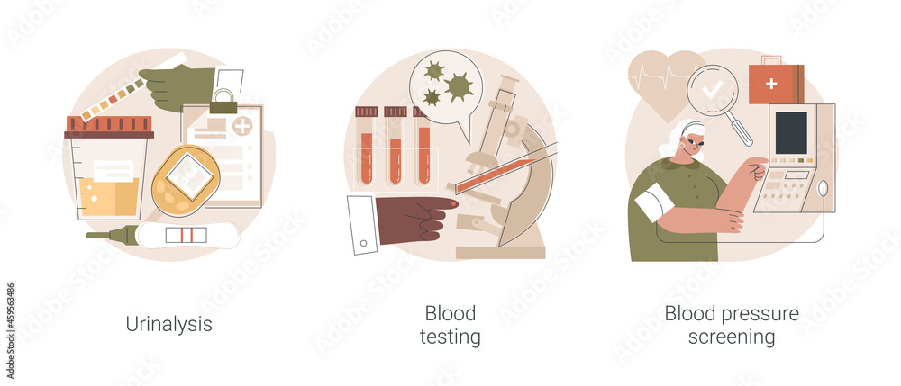 Clinical examination abstract concept vector illustration set ...