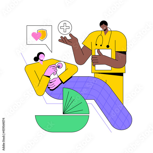 Maternity services abstract concept vector illustration. Maternity care service, perinatal healthcare, pregnancy and birth qualified support, childbirth and postpartum period abstract metaphor.