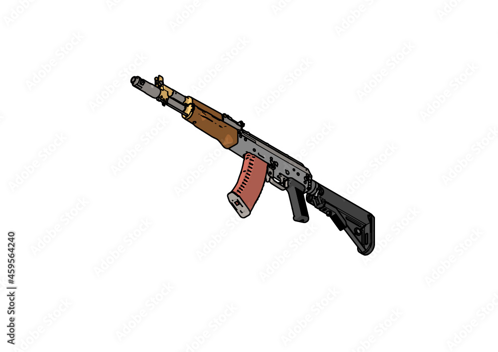 Rifle Illustration, AK 47 Kalashnikov - Автома́т Кала́шникова