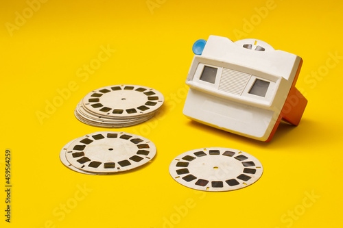 Photography Classic children's stereoscope on yellow