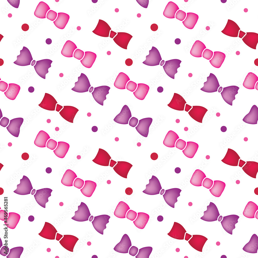 Bow Tie Seamless Pattern, Neck Tie 3d Vector Print Bow Tie Seamless Pattern, Neck Tie 3d Vector Print