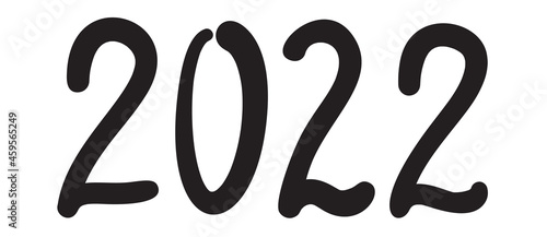 2022 Hand Drawn Vector Numbers, Sketch Calendar Design